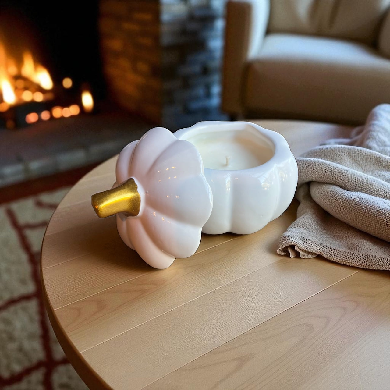 Coastal Pumpkin 6oz White Pumpkin Jar Candle