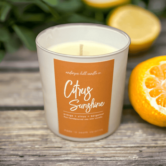 Fan favorite, Citrus Sunshine!  What are the benefits citrus? - Anderson Hill Candle Co.