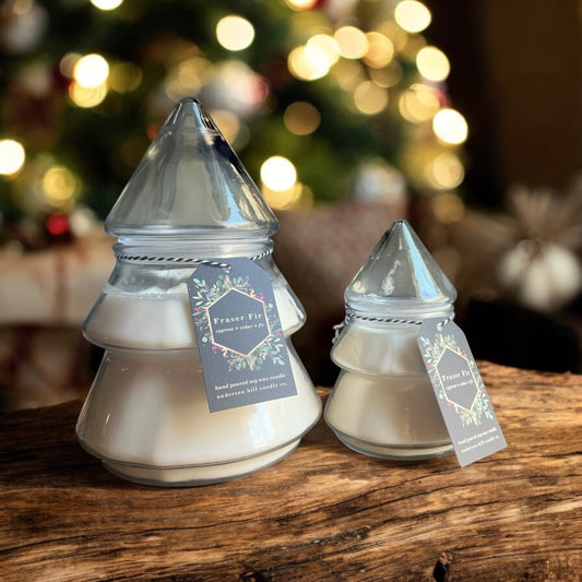 Fraser Fir Vintage Christmas Tree Jar Candles