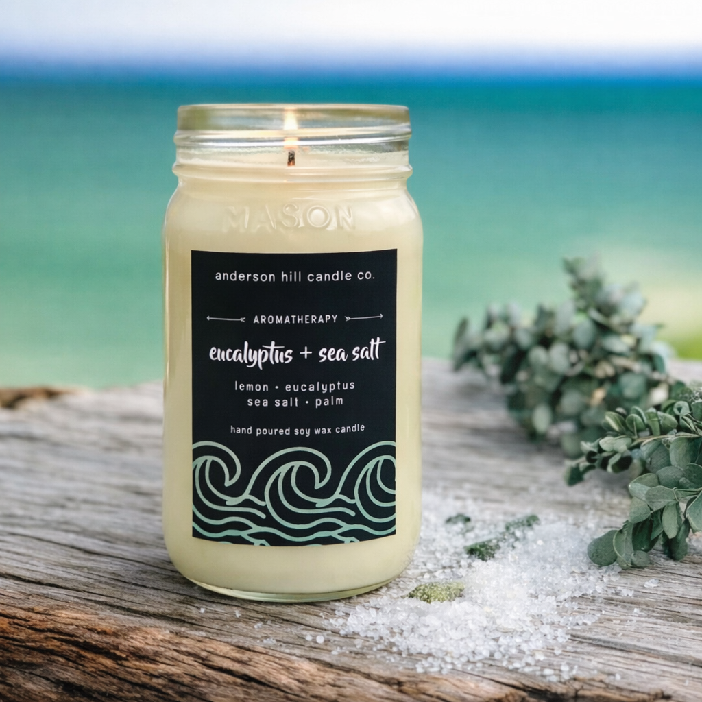 Eucalyptus + Sea Salt Aromatherapy Candle