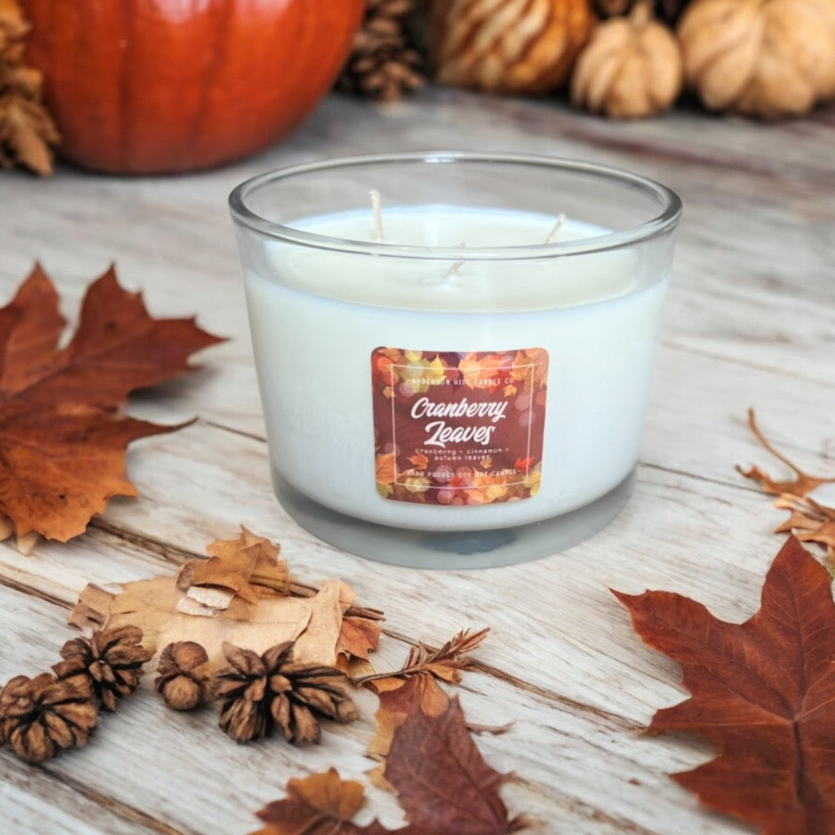 Cranberry Leaves 3-wick Candle