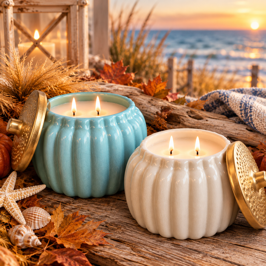 Coastal Pumpkin 18oz Pumpkin Jar Candle