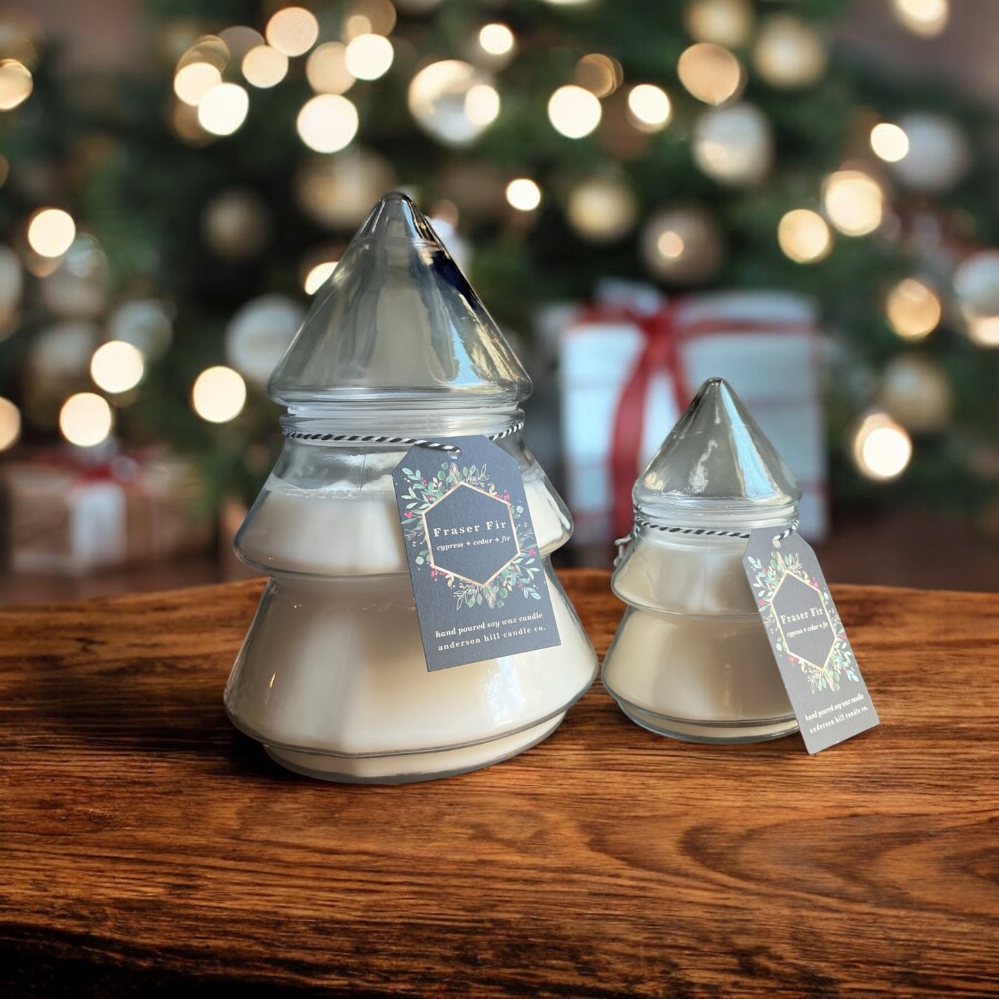 Fraser Fir Vintage Christmas Tree Jar Candles