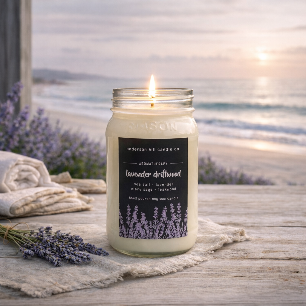 Lavender Driftwood Aromatherapy Candle