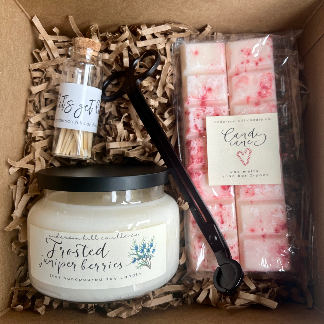 Frosted Juniper & Candy Cane Gift Set