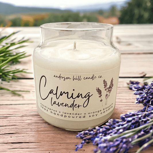 Calming Lavender Soy Candle - Anderson Hill Candle Co.